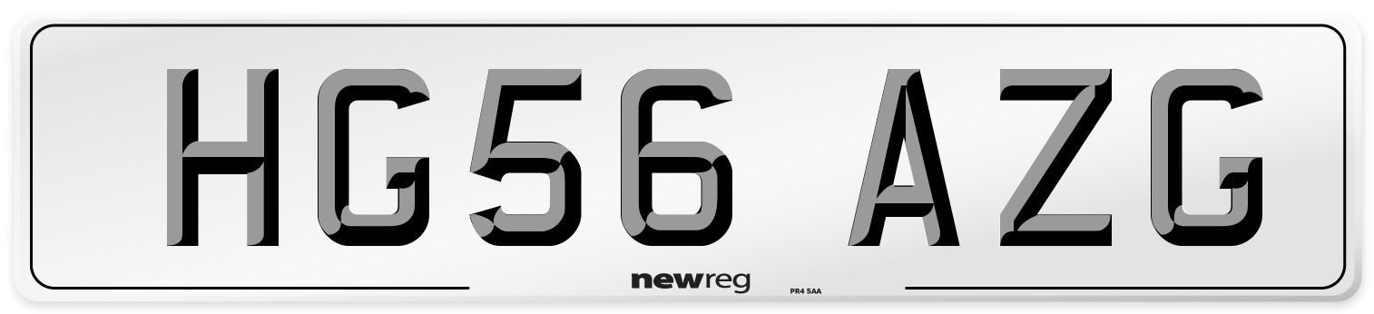 HG56 AZG Number Plate from New Reg